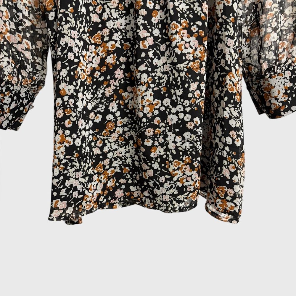 Lulus Autumn Bliss Floral Print Cutout Mini Dress Size L Long Sleeve Evening - Picture 8 of 16